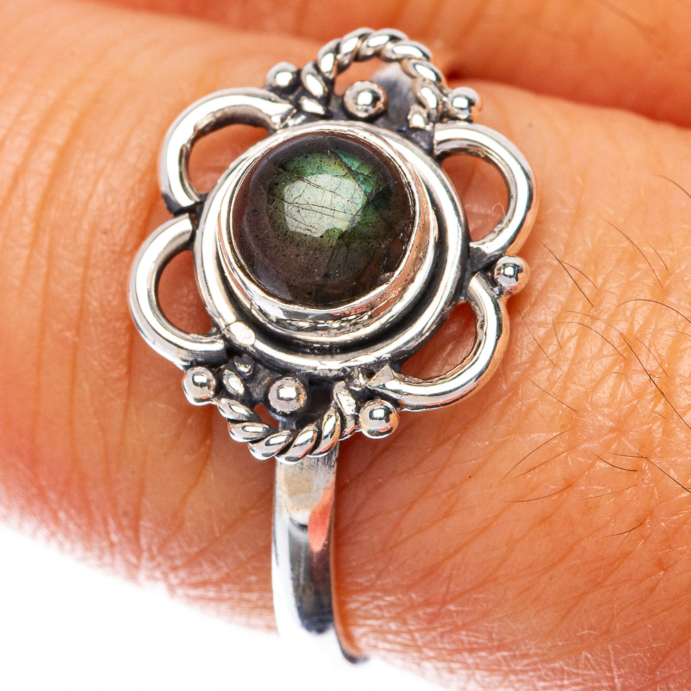 Labradorite Dainty Ring Size 8 (925 Sterling Silver) R145068