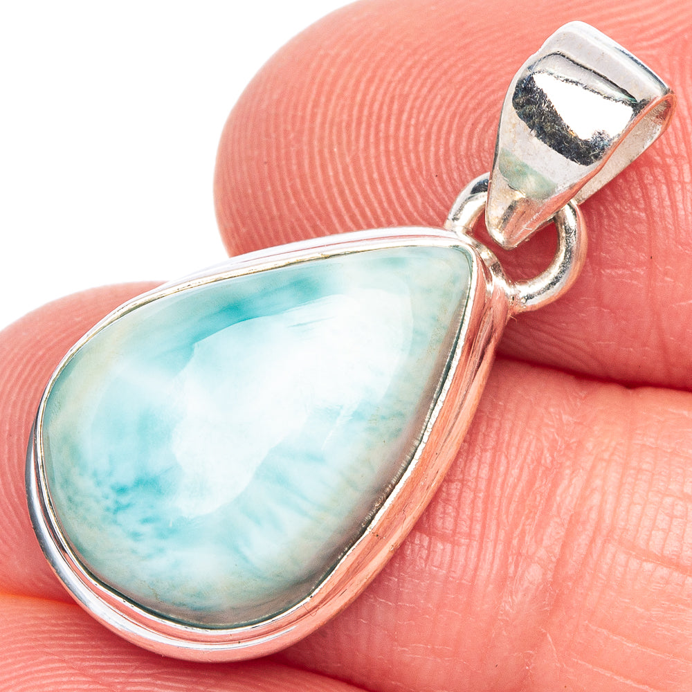 Larimar Pendant 1 1/8" (925 Sterling Silver) P40181