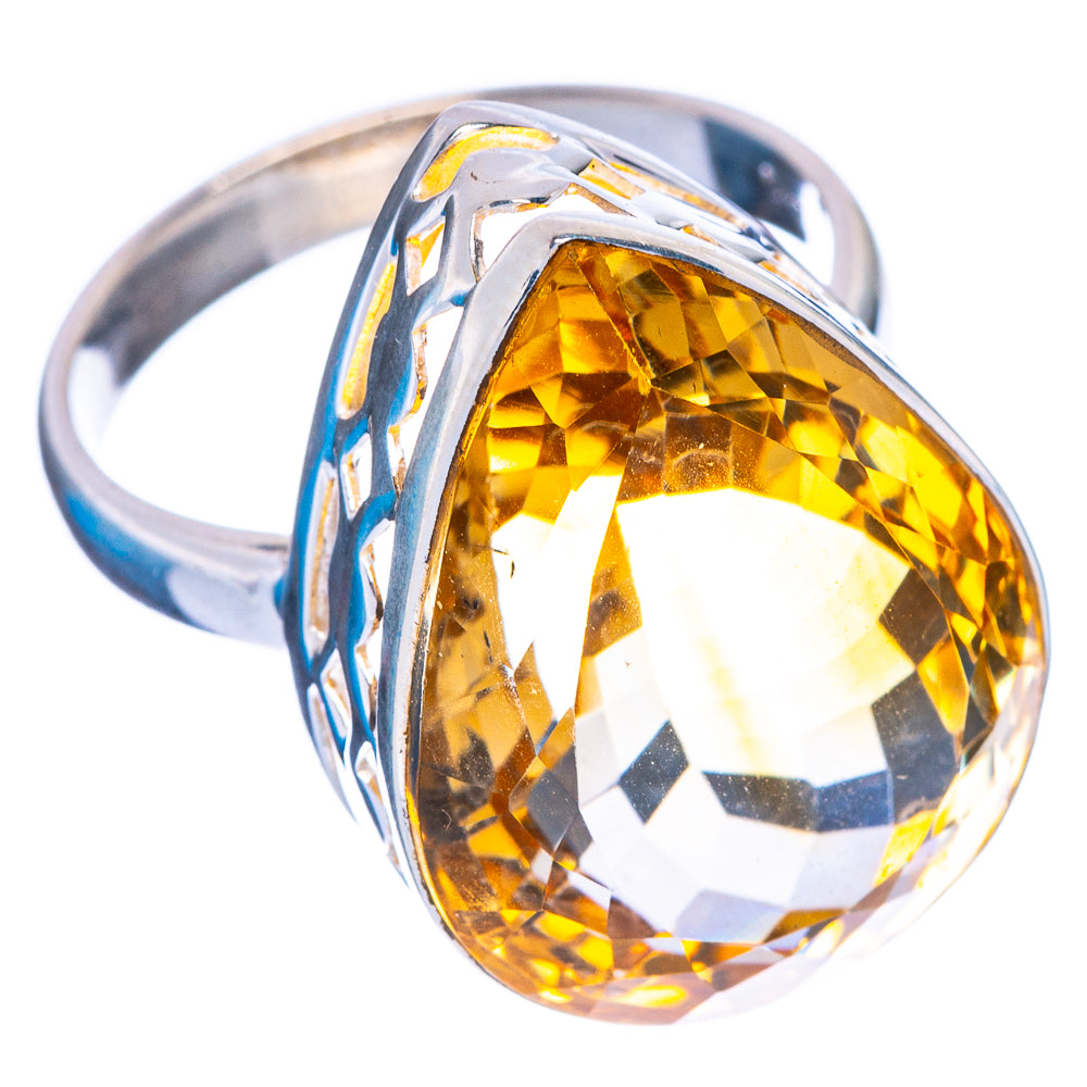 Rare Faceted Citrine Ring Size 8.75 (925 Sterling Silver) R147107