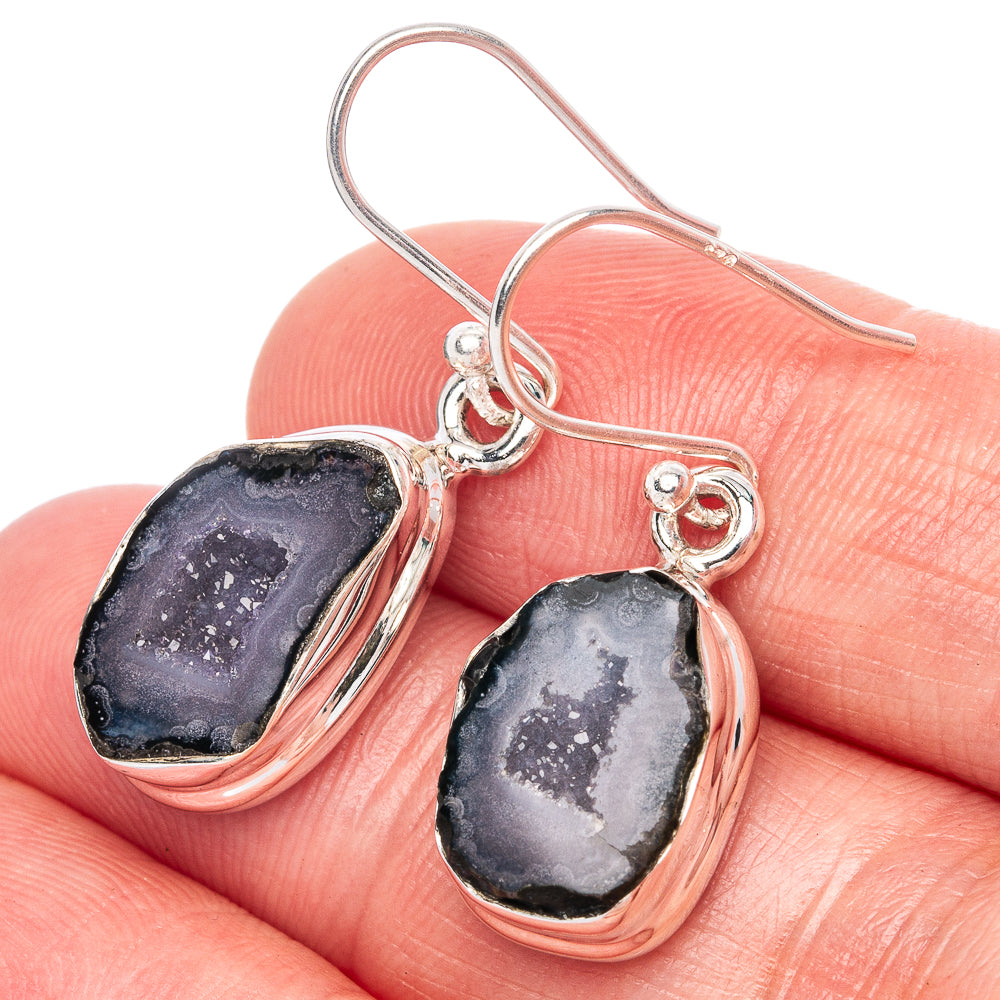Premium Coconut Geode Earrings 1 3/8" (925 Sterling Silver) E1259