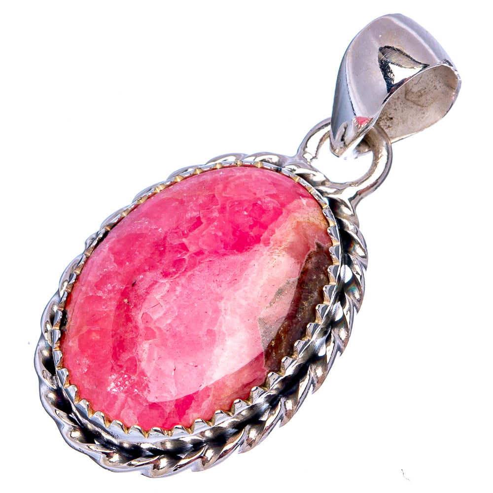 Rhodochrosite Pendant 1 3/8" (.925 Sterling Silver)