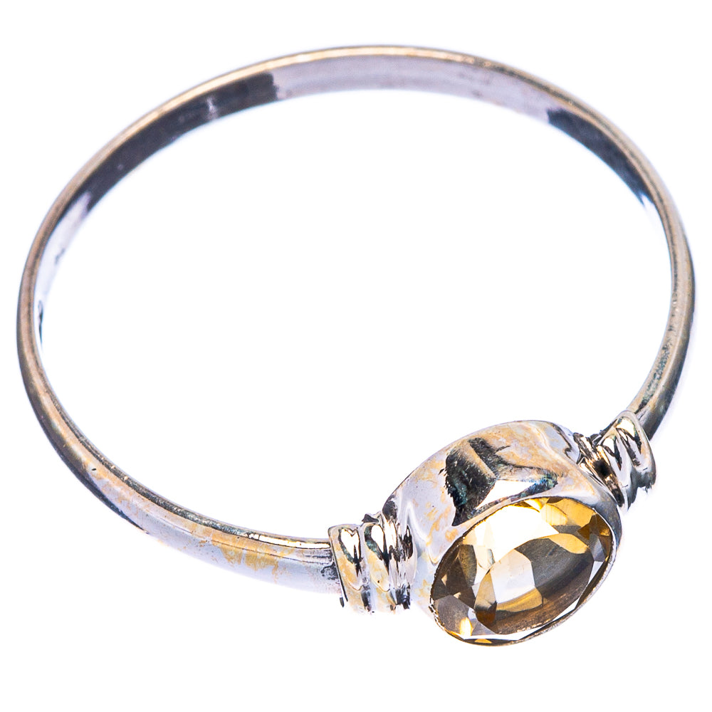 Faceted Citrine Dainty Ring Size 8.5 (925 Sterling Silver) R146909