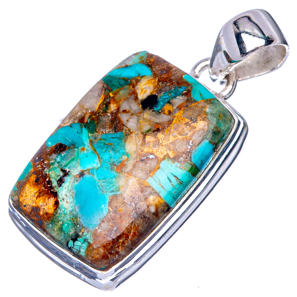 Rare Royston Matrix Turquoise Pendant 1 3/8" (925 Sterling Silver) P40953