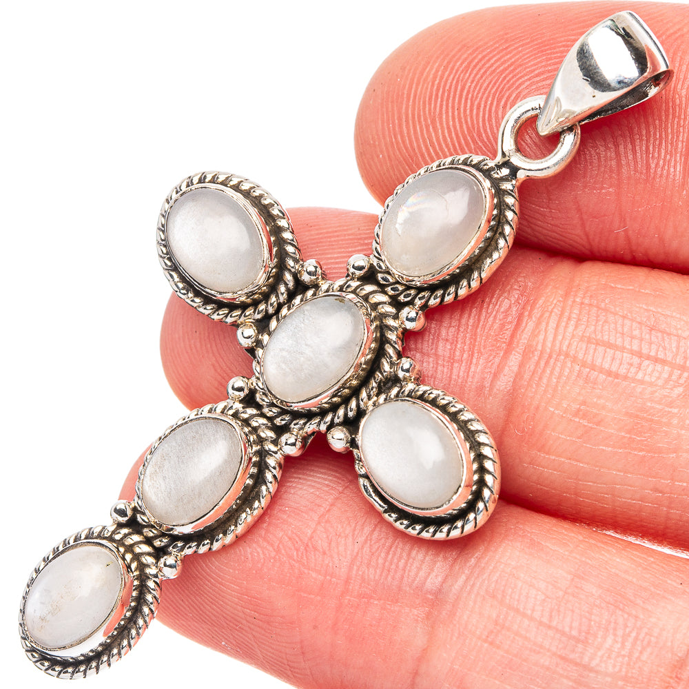 Selenite Cross Pendant 2" (925 Sterling Silver) P43147