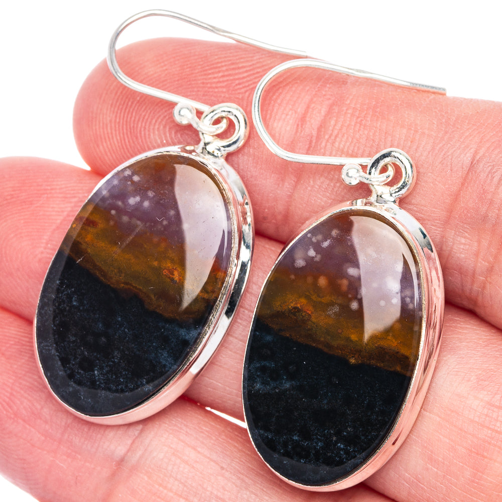 Ocean Jasper Earrings 1 5/8" (925 Sterling Silver) E433105