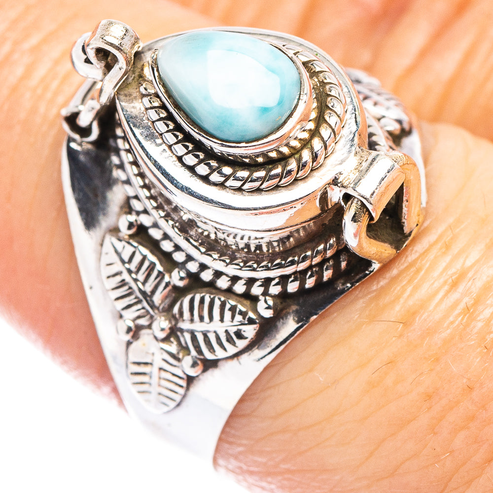 Larimar Poison Ring Size 7.75 (.925 Sterling Silver)
