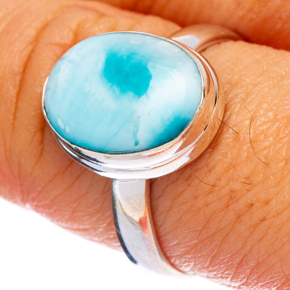 Rare Larimar Ring Size 8.75 (925 Sterling Silver) R146429