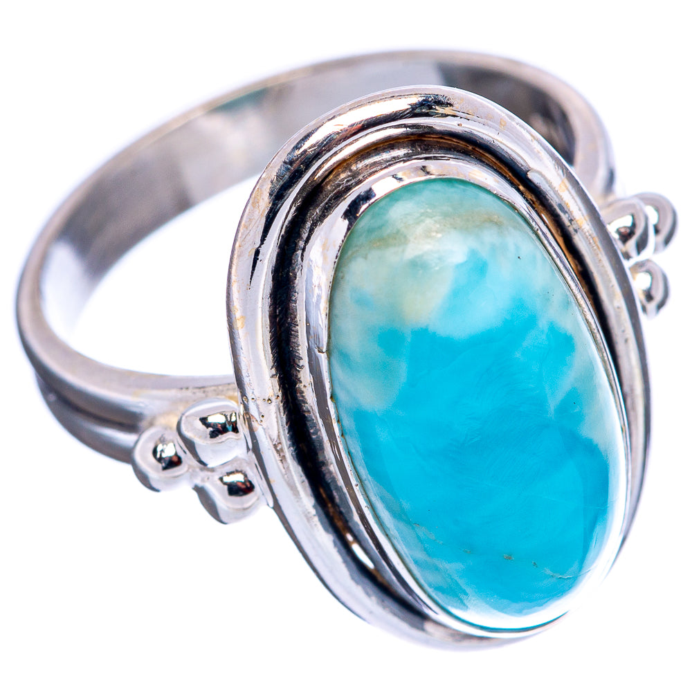 Rare Larimar Ring Size 6.5 (.925 Sterling Silver)