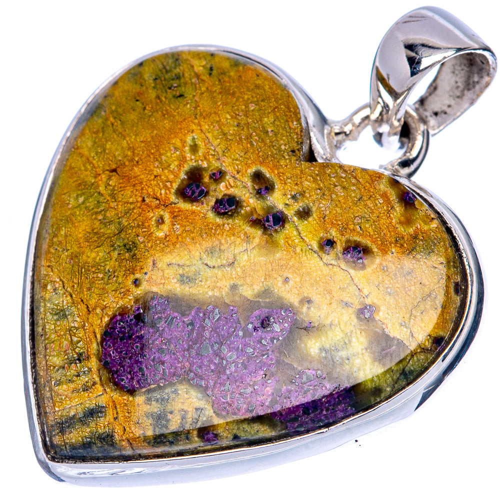 Atlantisite Heart Pendant 1 3/8" (925 Sterling Silver) P41456