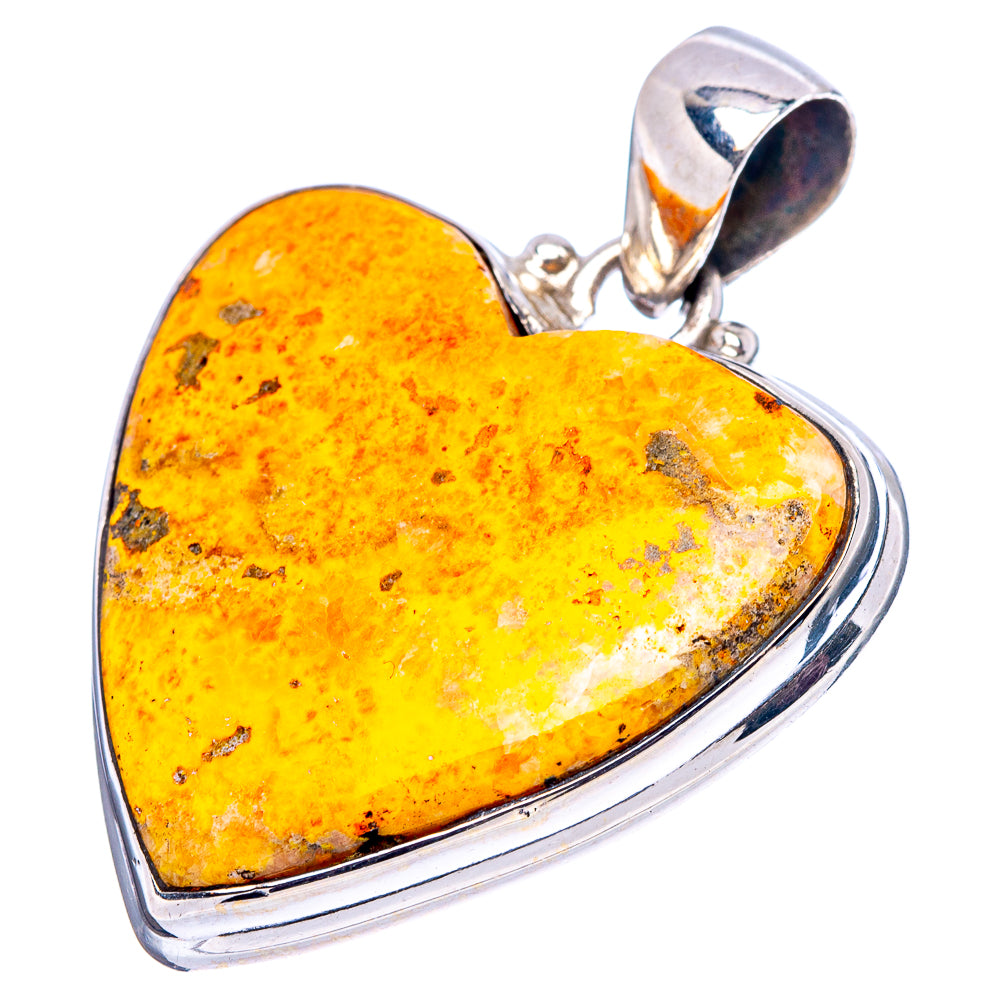 Bumble Bee Jasper Pendant 1 3/8" (.925 Sterling Silver)