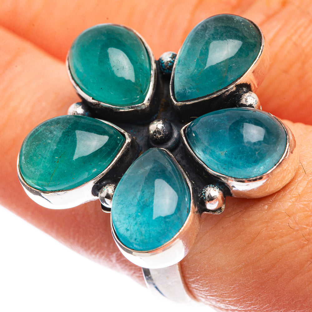 Blue Fluorite Ring Size 7.75 (925 Sterling Silver) R142986