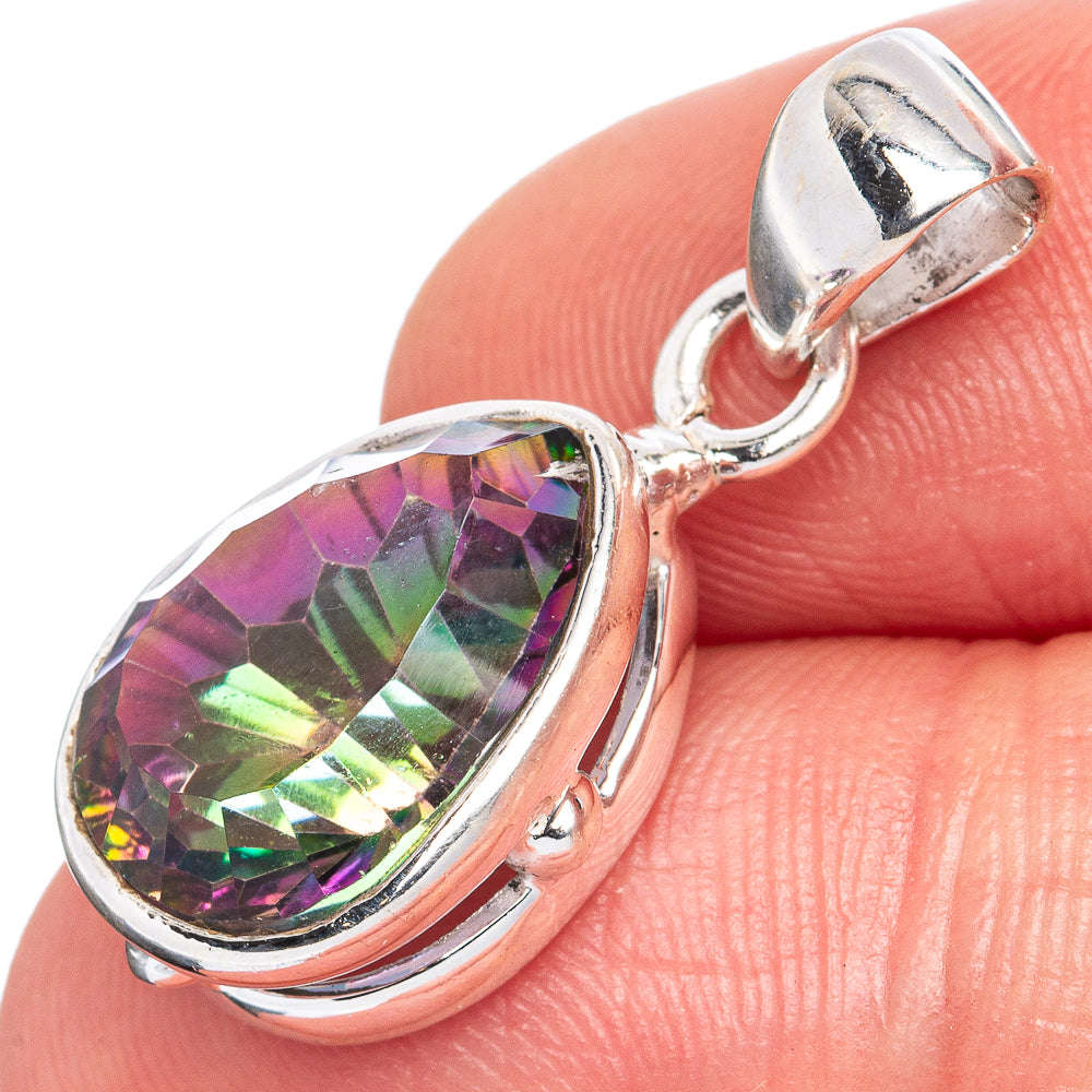 Value Mystic Topaz Pendant 1 1/8" (925 Sterling Silver) P42039
