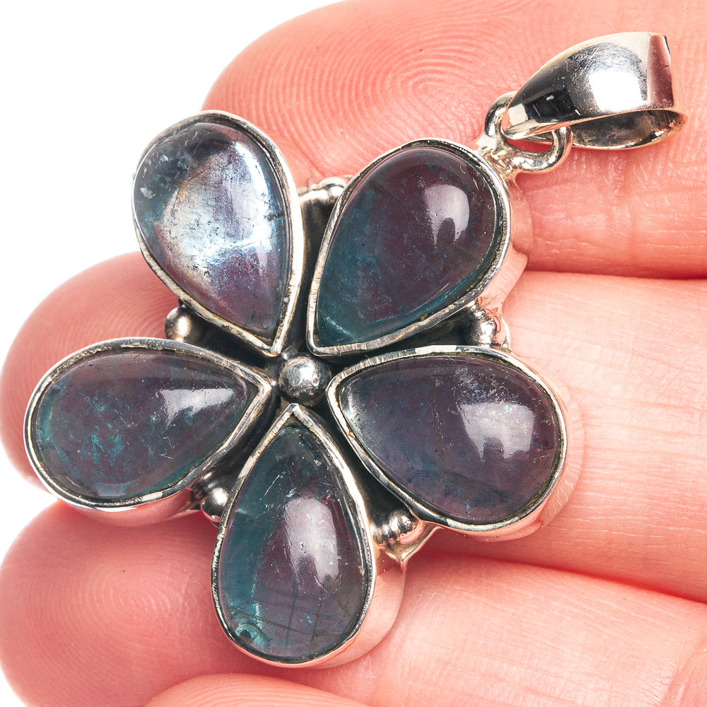 Labradorite 925 Sterling Silver Pendant 1 1/2"