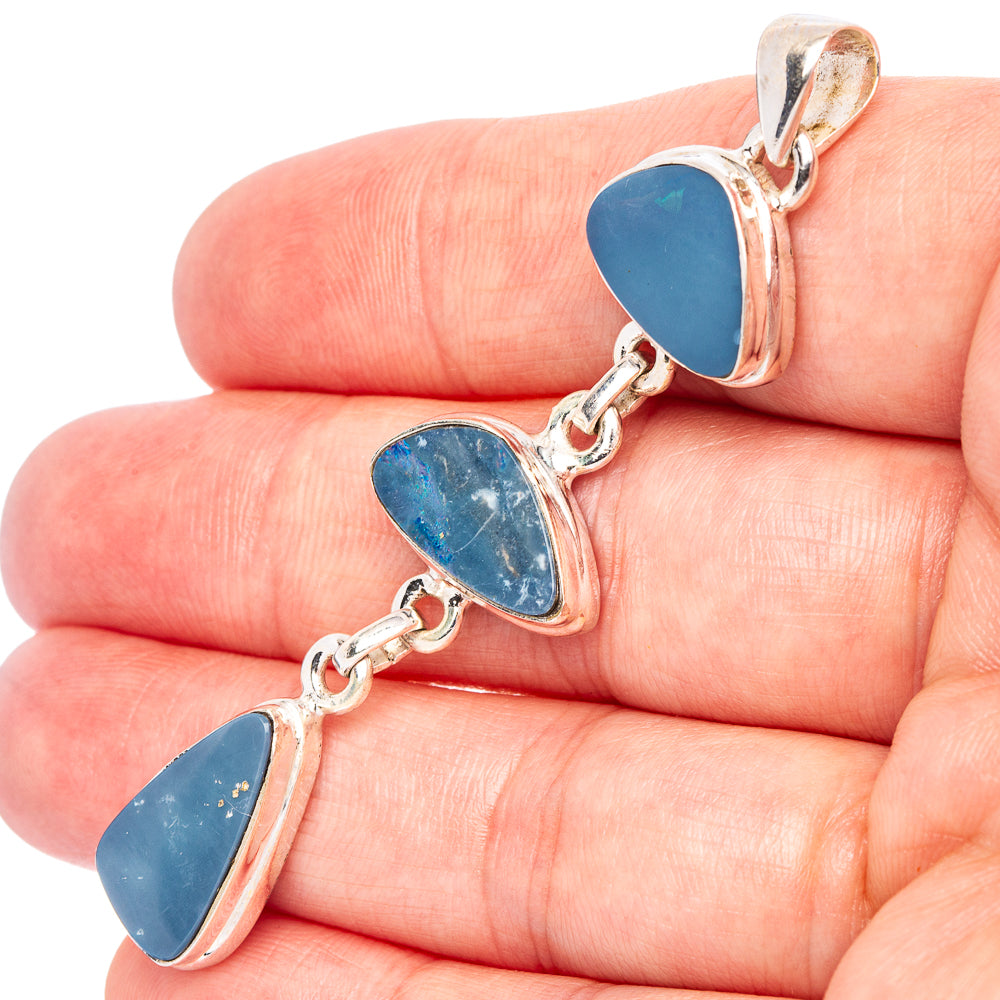 Rare Doublet Opal Pendant 2 5/8" (.925 Sterling Silver)