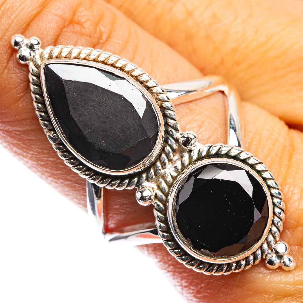 Large Black Onyx Ring Size 8.75 (925 Sterling Silver) R142520