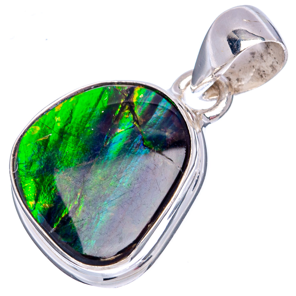 Premium Canadian Ammolite Pendant 1 1/8" (.925 Sterling Silver)