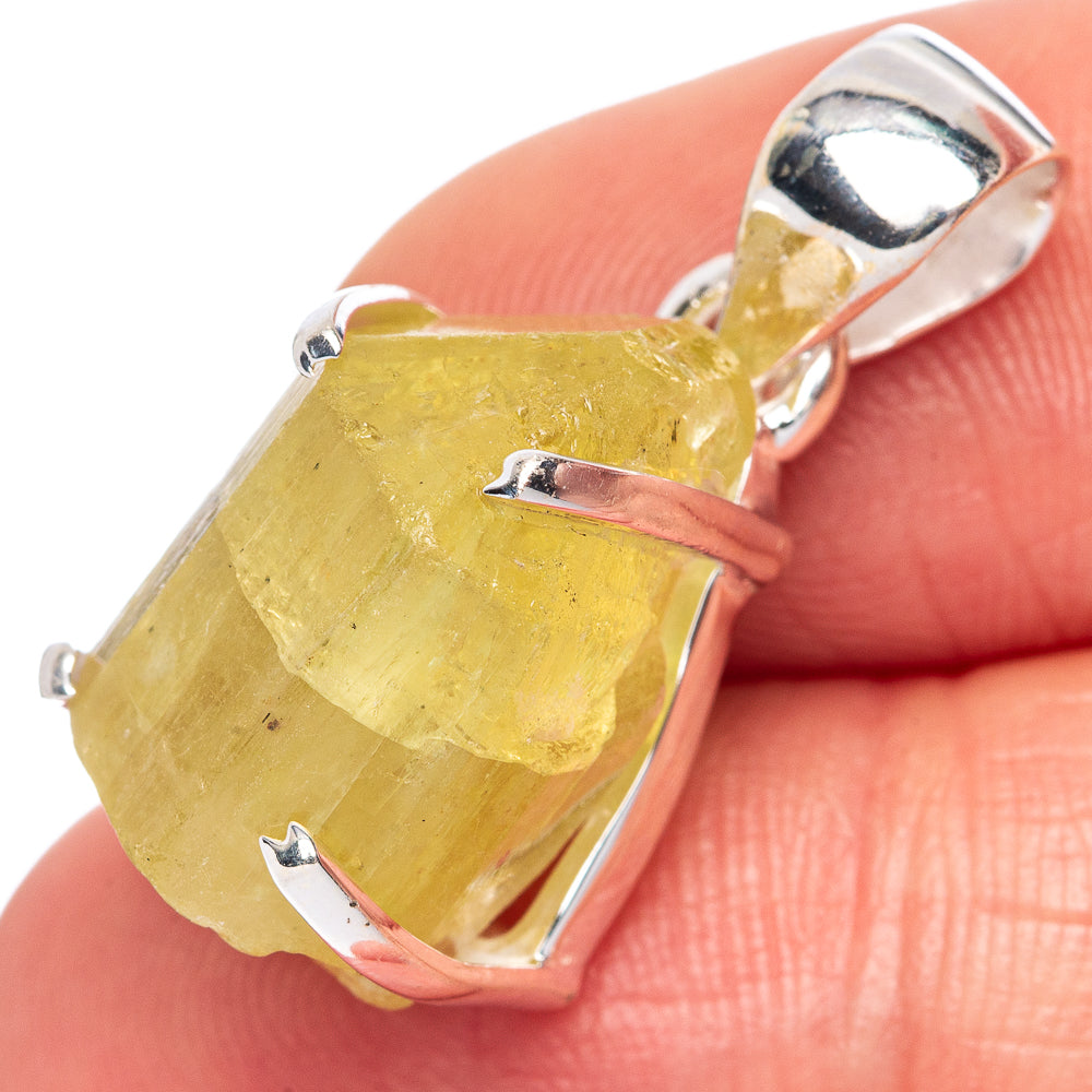 Rare Hiddenite Pendant 1" (925 Sterling Silver) P41670