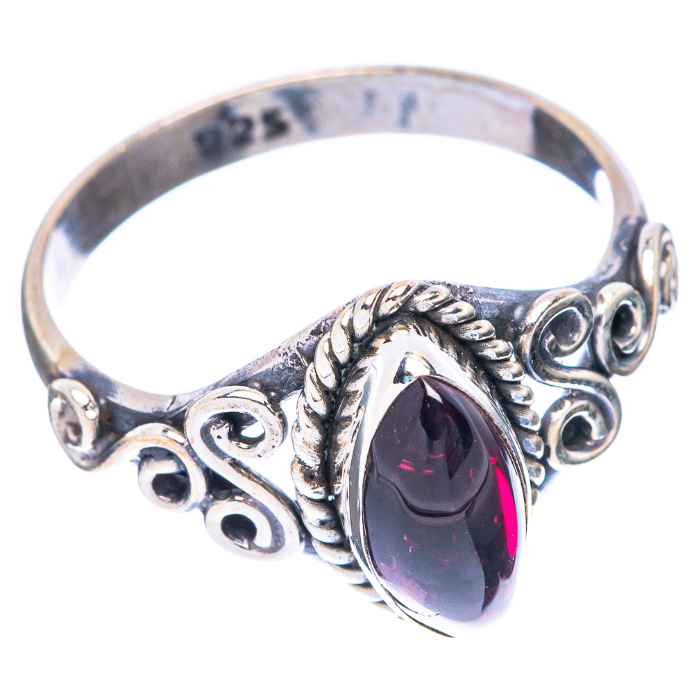 Garnet Dainty Ring Size 6.75 (925 Sterling Silver) R5795