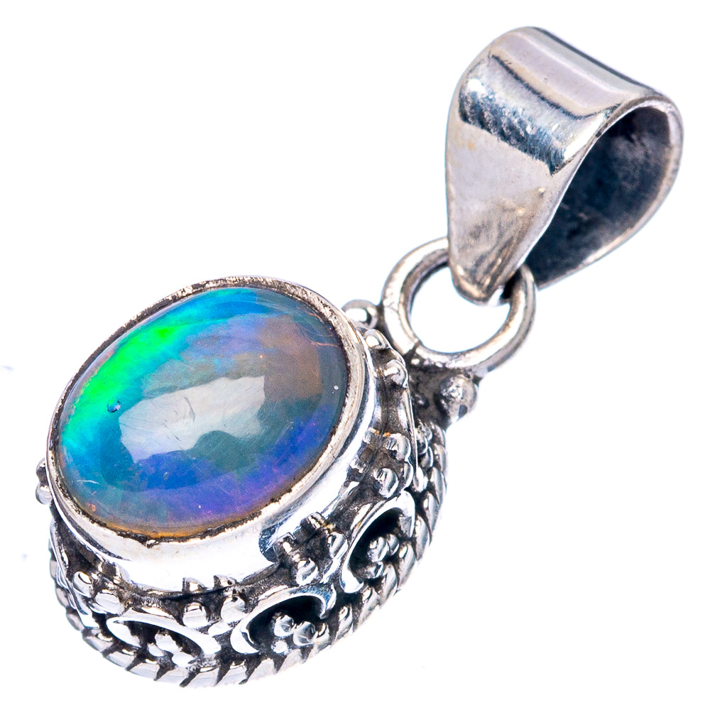 Rare Ethiopian Opal Pendant 7/8" (925 Sterling Silver) P42885