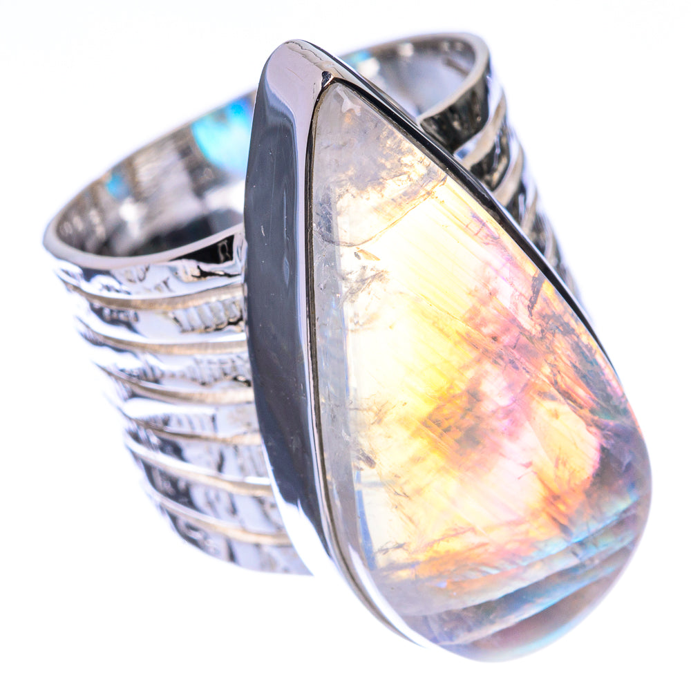 Signature Rainbow Moonstone Ring Size 7.75 (925 Sterling Silver) R141697