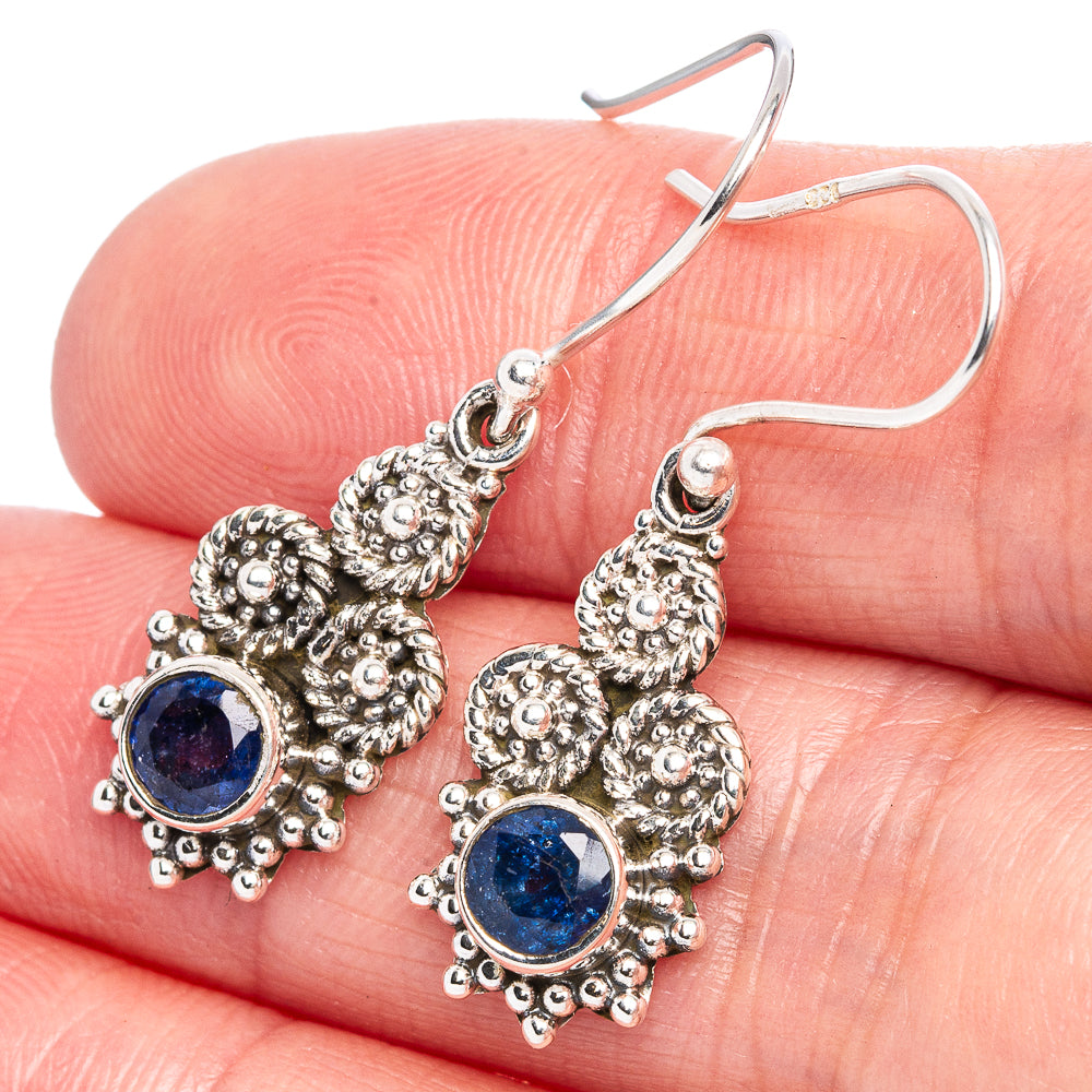 Blue Sillimanite Earrings 1 1/4" (925 Sterling Silver) E433288
