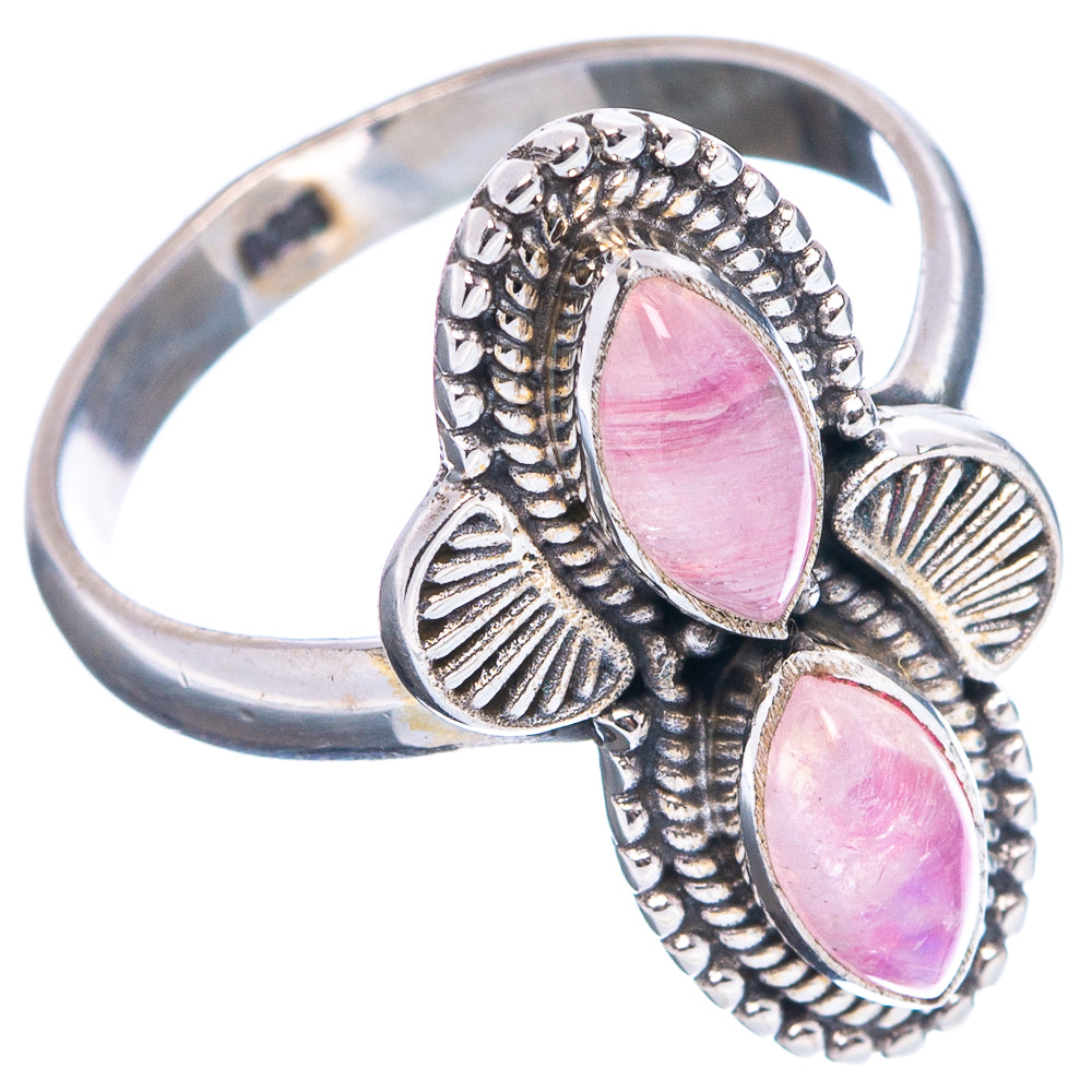 Pink Moonstone Ring Size 7 (.925 Sterling Silver)