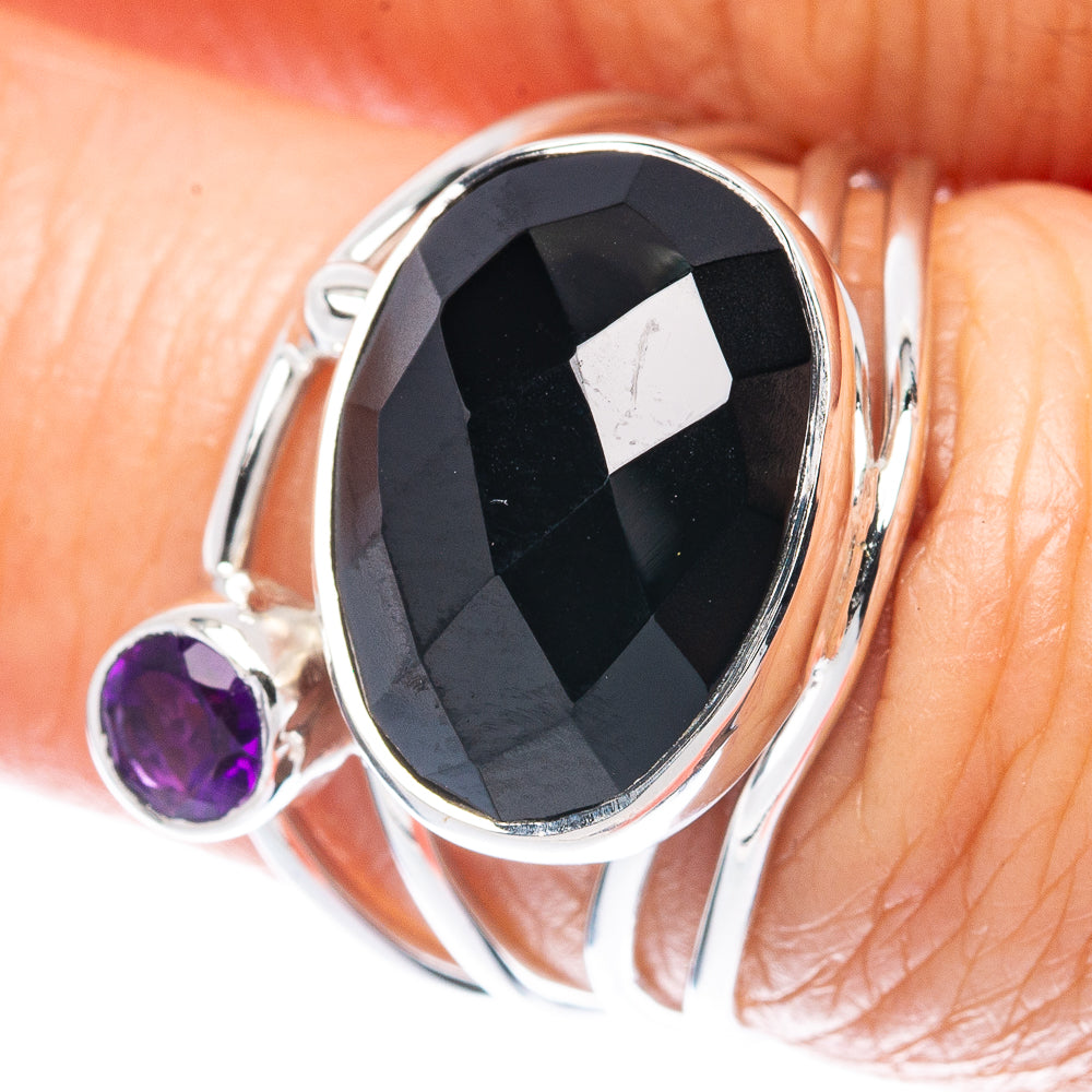 Premium Black Onyx, Amethyst 925 Sterling Silver Ring Size 6.5 (925 Sterling Silver) R2740