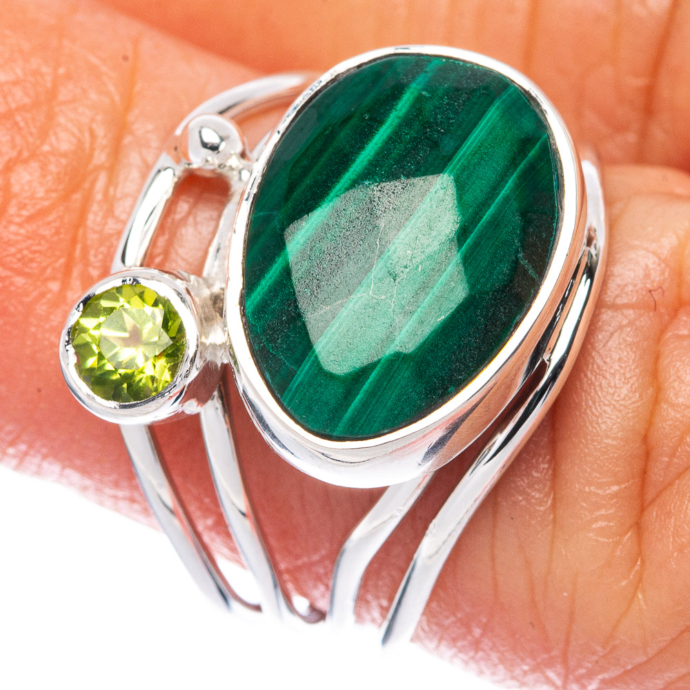 Premium Malachite, Peridot 925 Sterling Silver Ring Size 5.5 (925 Sterling Silver) R2681