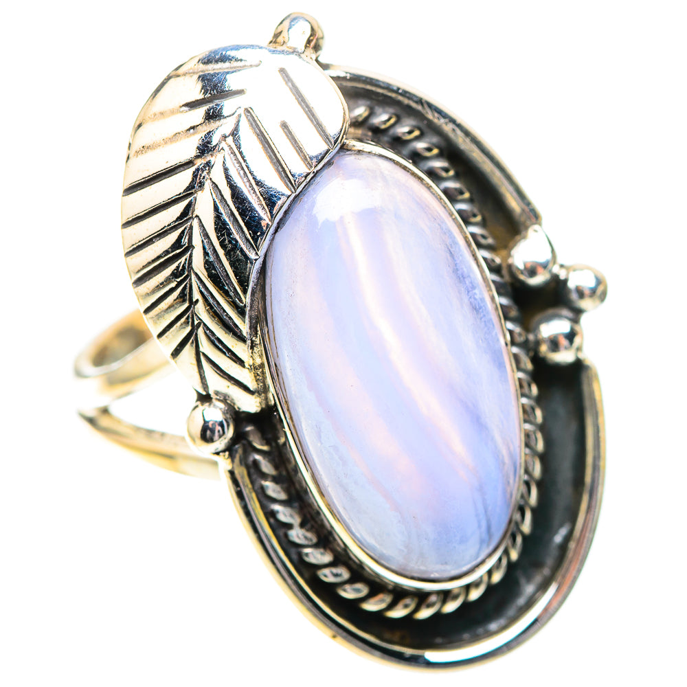 Blue Lace Agate Ring Size 8 (925 Sterling Silver) RING138860