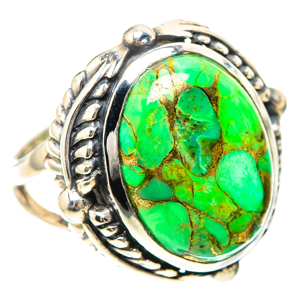 Green Copper Composite Turquoise Ring Size 7.25 (925 Sterling Silver) RING139259