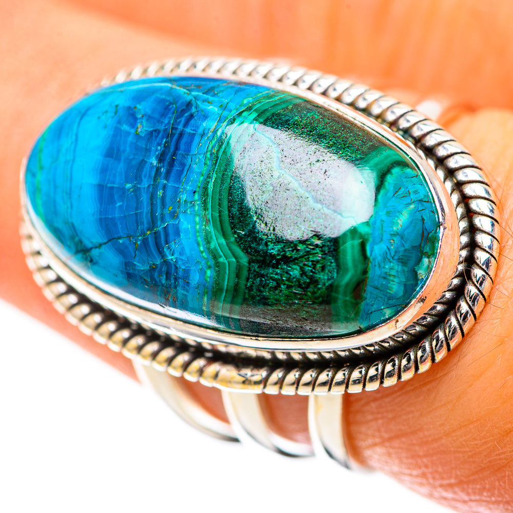 Malachite In Chrysocolla Ring Size 6.5 (925 Sterling Silver) RING139224