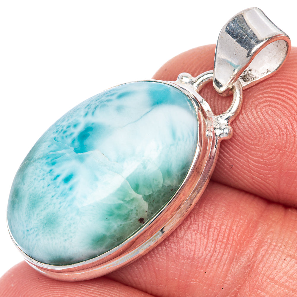 Larimar Pendant 1 3/8" (925 Sterling Silver) P40837