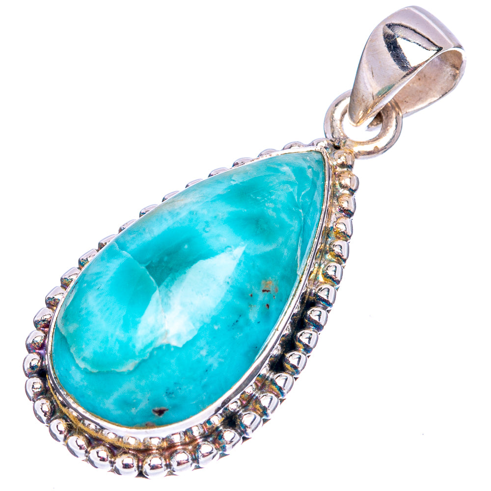 Rare Larimar Pendant 1 1/2" (.925 Sterling Silver)