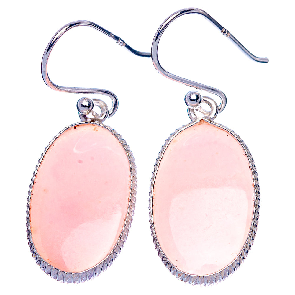 Pink Opal Earrings 1 3/8" (925 Sterling Silver) E1925