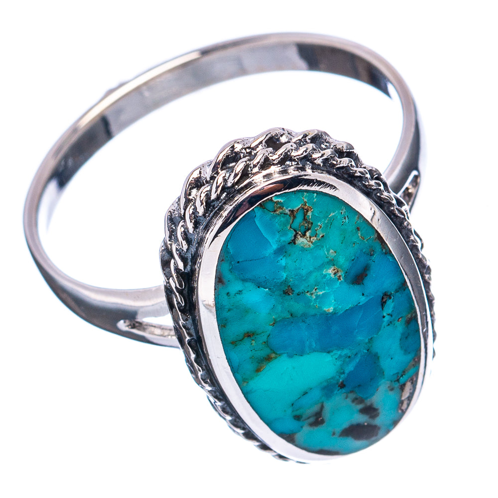Native Style Mohave Turquoise Ring Size 8.75 (.925 Sterling Silver)