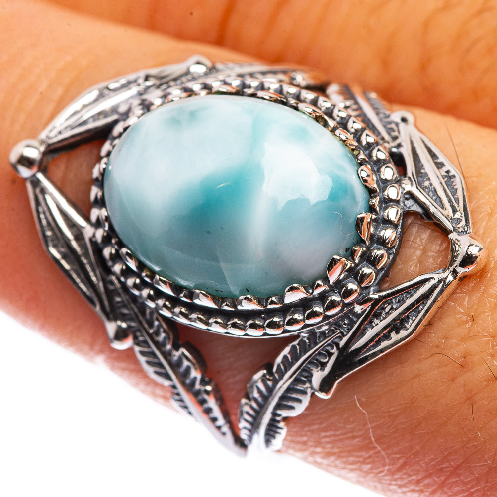 Larimar 925 Sterling Silver Ring Size 7.75
