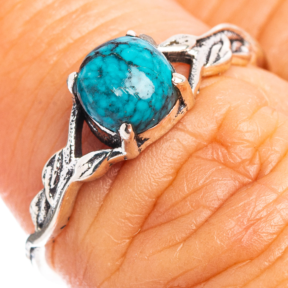 Turquoise Dainty Ring Size 6.75 (.925 Sterling Silver)