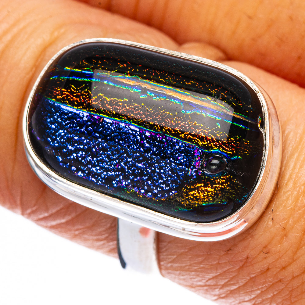 Dichroic Glass Ring Size 7.5 (925 Sterling Silver) R146230
