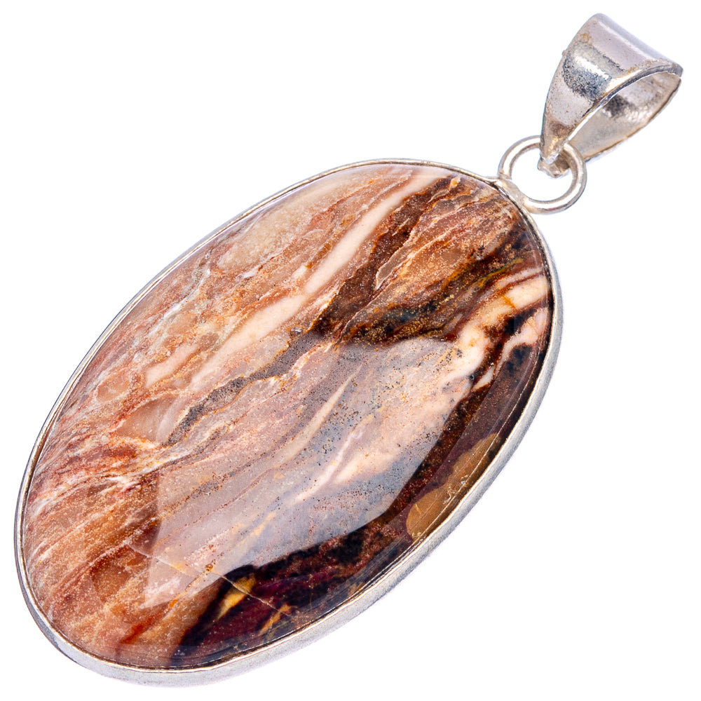 Zebra Jasper Pendant 1 7/8" (Silver Plated)