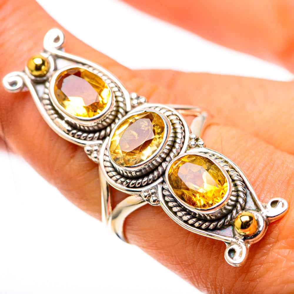Large Faceted Citrine Ring Size 8 (925 Sterling Silver) RING138634