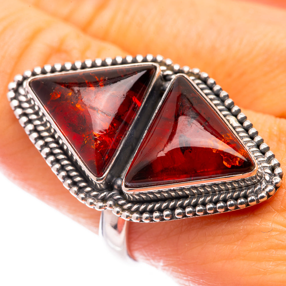 Large Baltic Amber Ring Size 9 (925 Sterling Silver) R140974