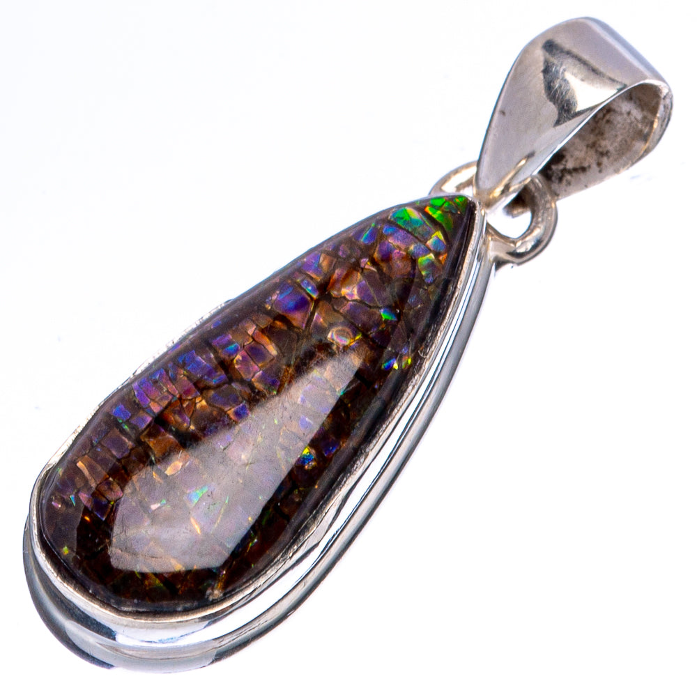 Rare Ammolite Pendant 1 3/8" (925 Sterling Silver) P43409