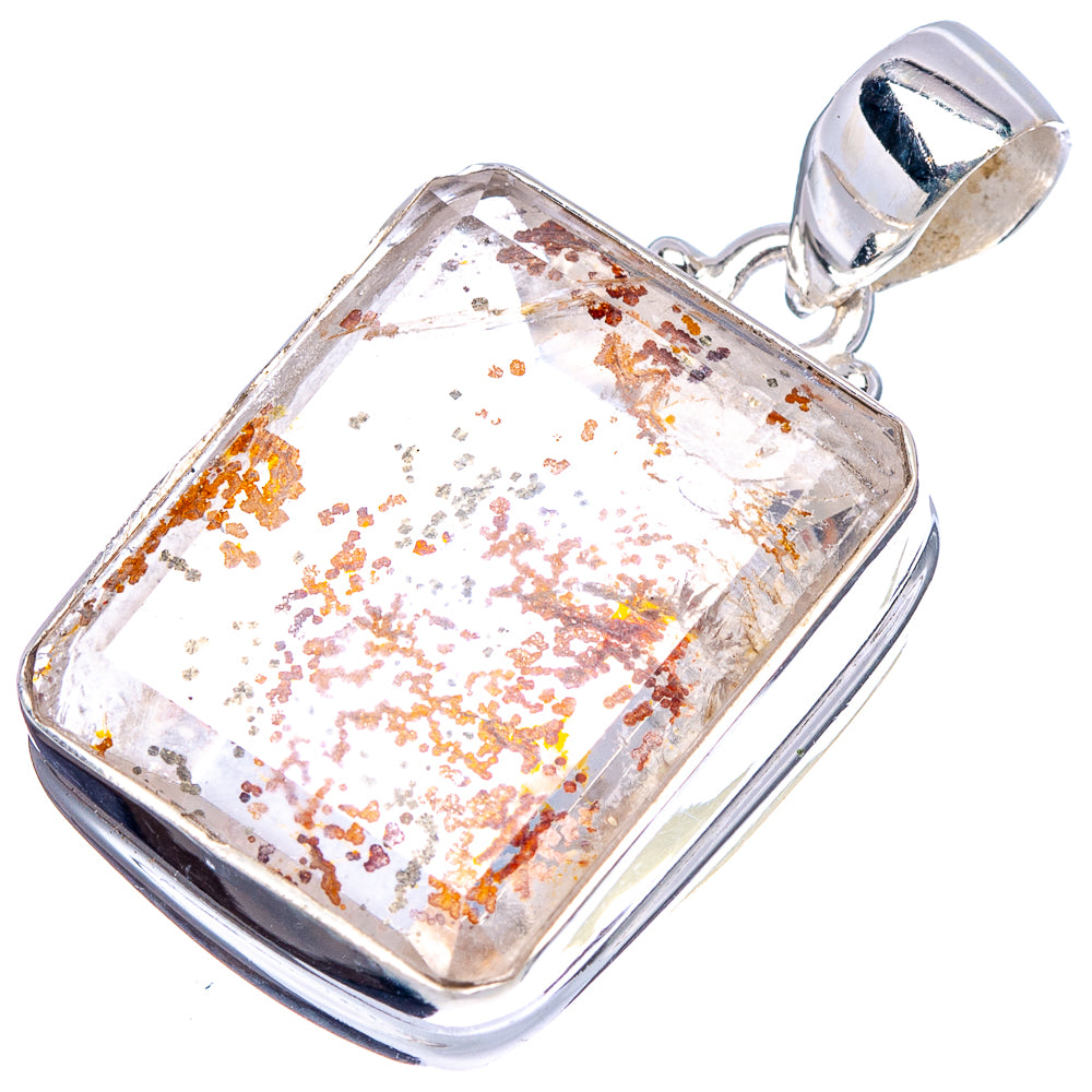 Marcasite In Quartz Pendant 1 3/8" (.925 Sterling Silver)