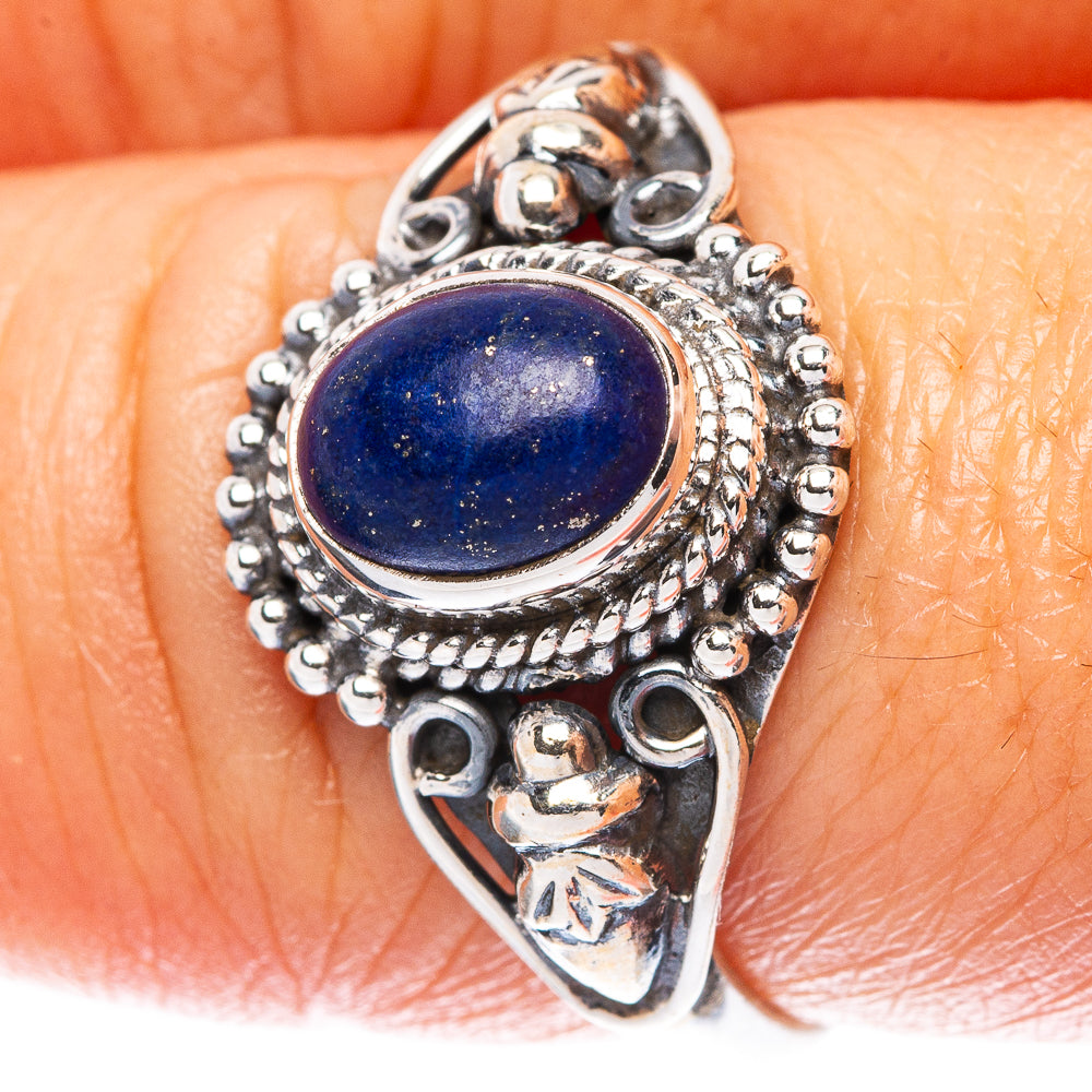 Lapis Lazuli Dainty Ring Size 8 (925 Sterling Silver) R5095