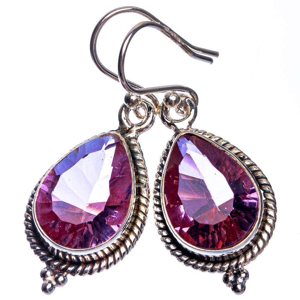 Faceted Color Change Alexandrite (Lab.) Earrings 1 1/2" (925 Sterling Silver) E432691