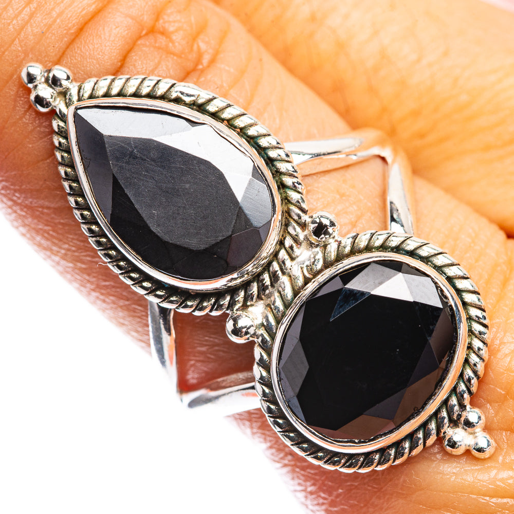Large Black Onyx Ring Size 8.75 (925 Sterling Silver) R142519