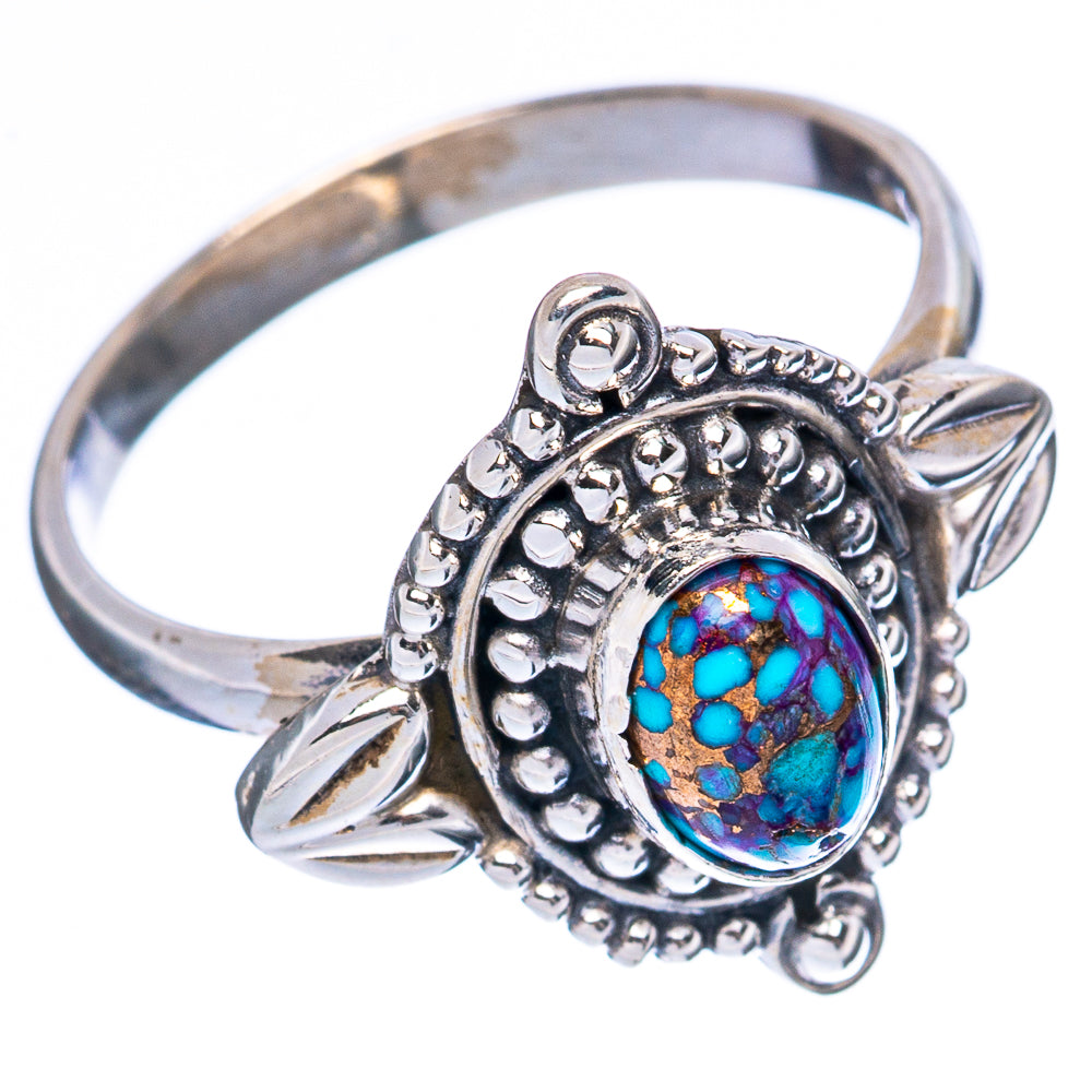 Value Blue Copper Composite Turquoise Ring Size 7.75 (925 Sterling Silver) R3382