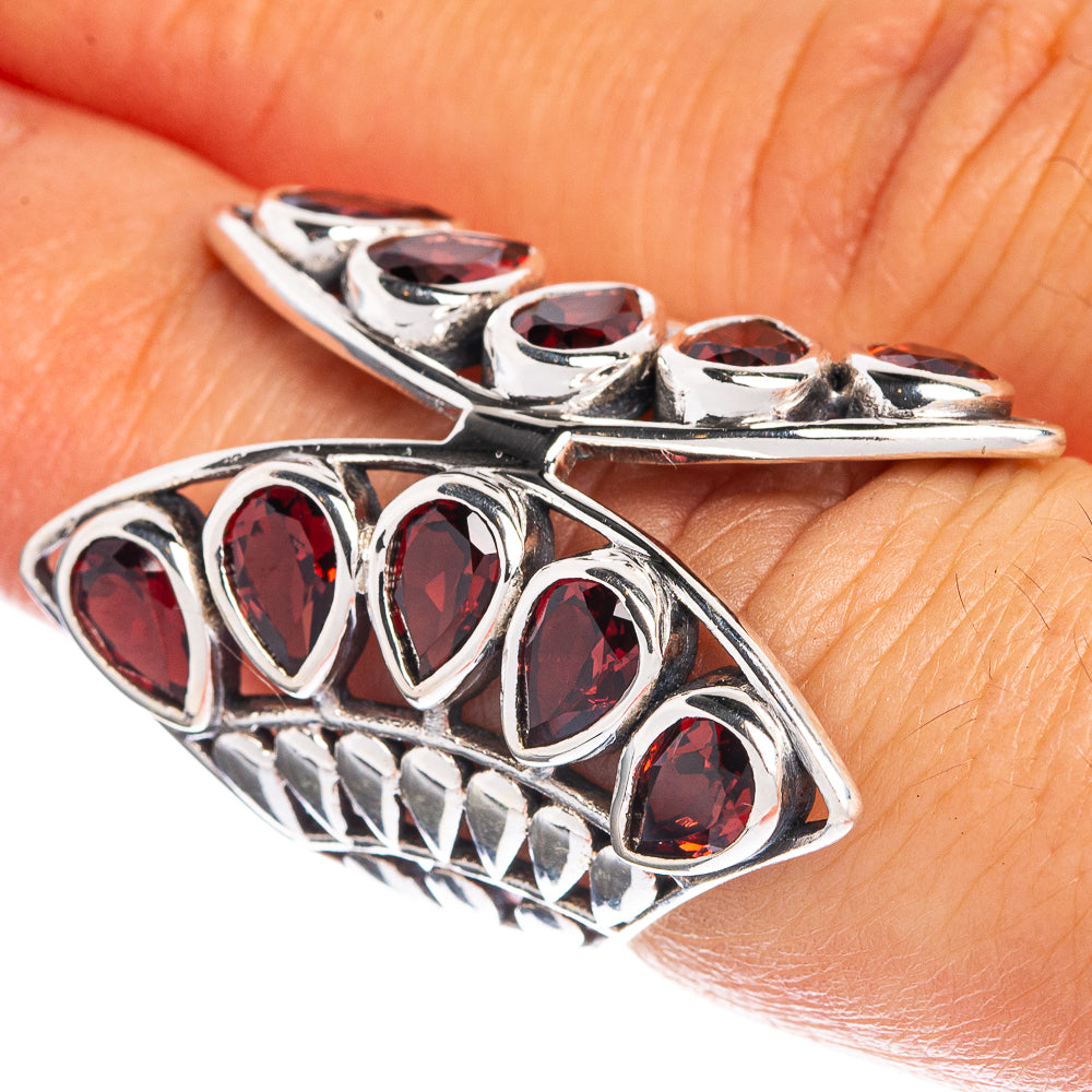 Large Garnet Ring Size 6.5 (925 Sterling Silver) R144343