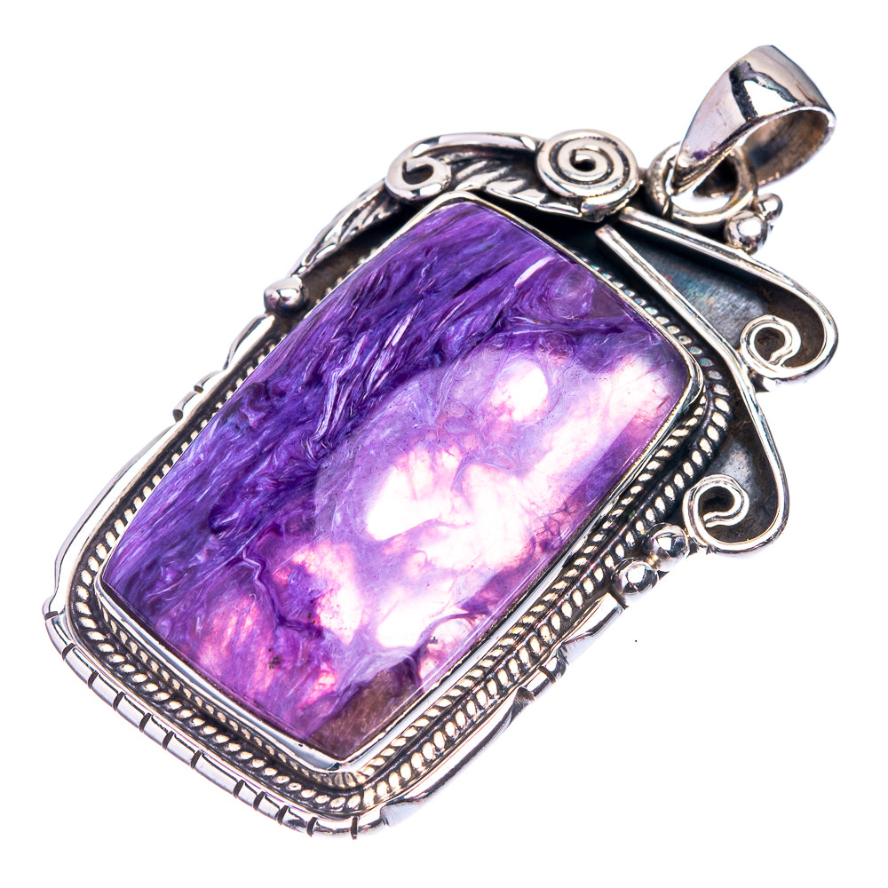 Charoite Pendant 1 3/4" (925 Sterling Silver) P38818