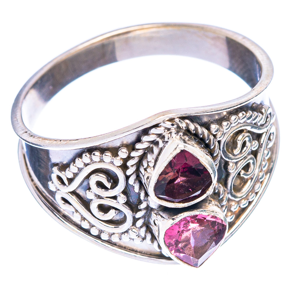 Faceted Rare Pink Tourmaline Ring Size 8 (925 Sterling Silver) R146982